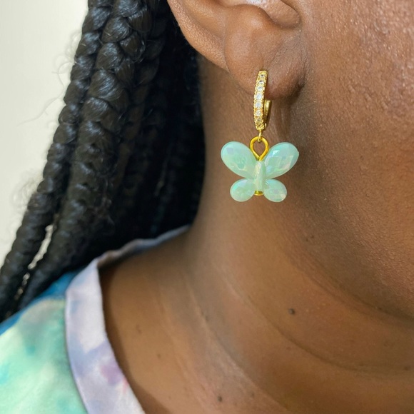 PICK YOUR COLOR! Opaque Acrylic Small Butterfly Earrings - Picture 5 of 6